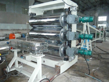 PVC  및 PVC 합성목재 발포보드 생산라인